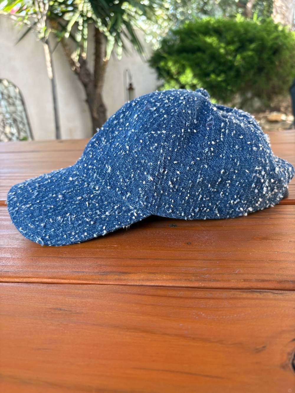 Rag & Bone Harlow Denim Baseball hat Cap Mid Tweed Blue